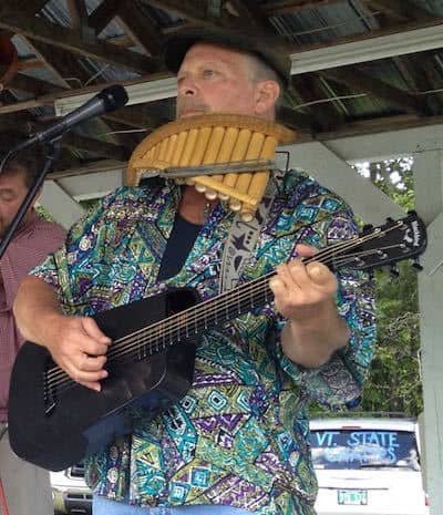 Mark playing the Blackbird Rider travel guitar