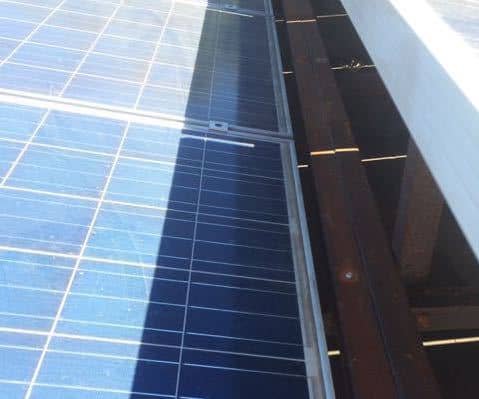 solar panels shading one another