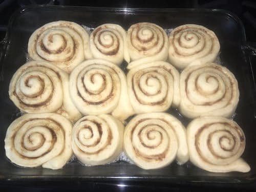 Cinnamon rolls hot out of the oven