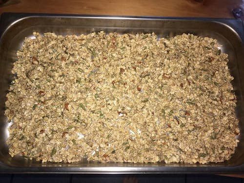 Granola ready to bake