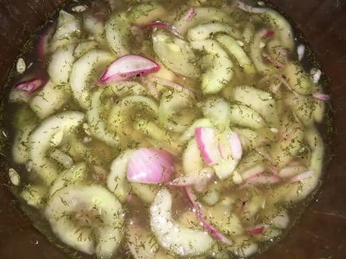 wilted cucumber salad