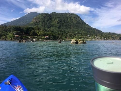 Kayaking past Cerro de Oro