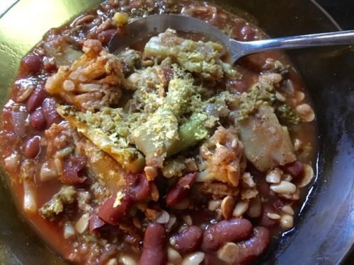 Tempeh chili with vegetables