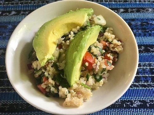 Quinoa tabbouleh with avocado
