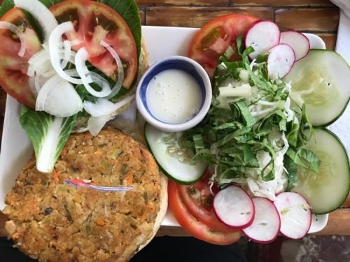 Veggie Burger at the California Cafe in Havana