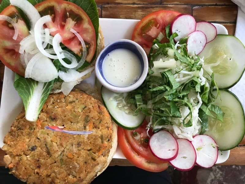 Veggie Burger at the California Cafe in Havana