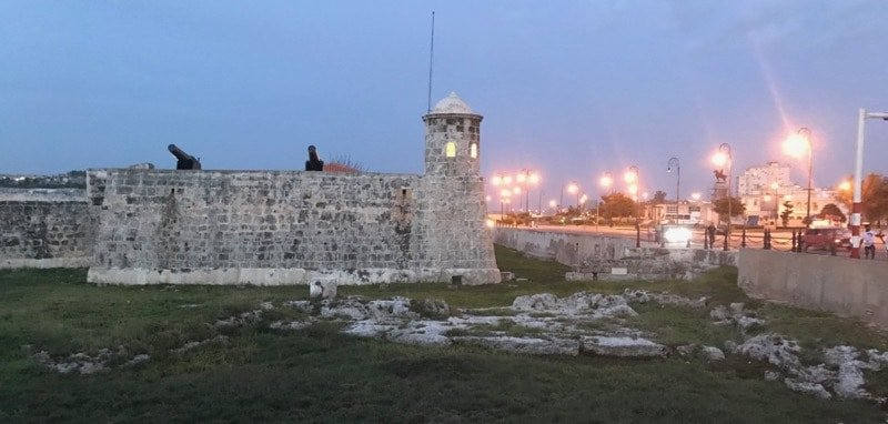 Castillo de la Punta, at the entrance to Havana Harbor, at sunset