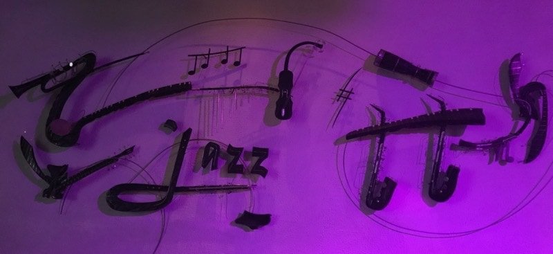 Sign above the stage at the Jazz Cafe in Havana