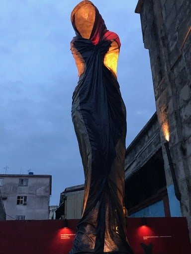 Fabric sculpture at Fabrica de Arte Cubano