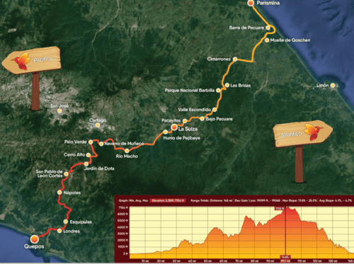 Map of the Camino de Costa Rica