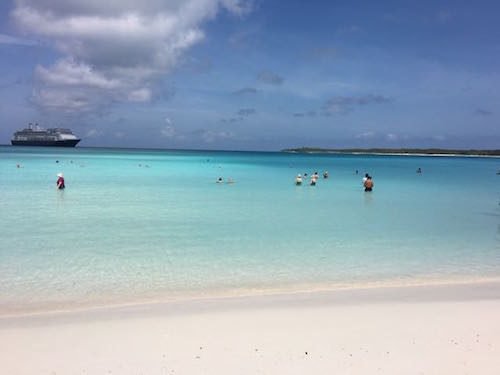 Our cruise ship at Half Moon Cay, Bahamas