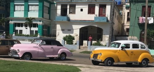 Old cars on a Havana street